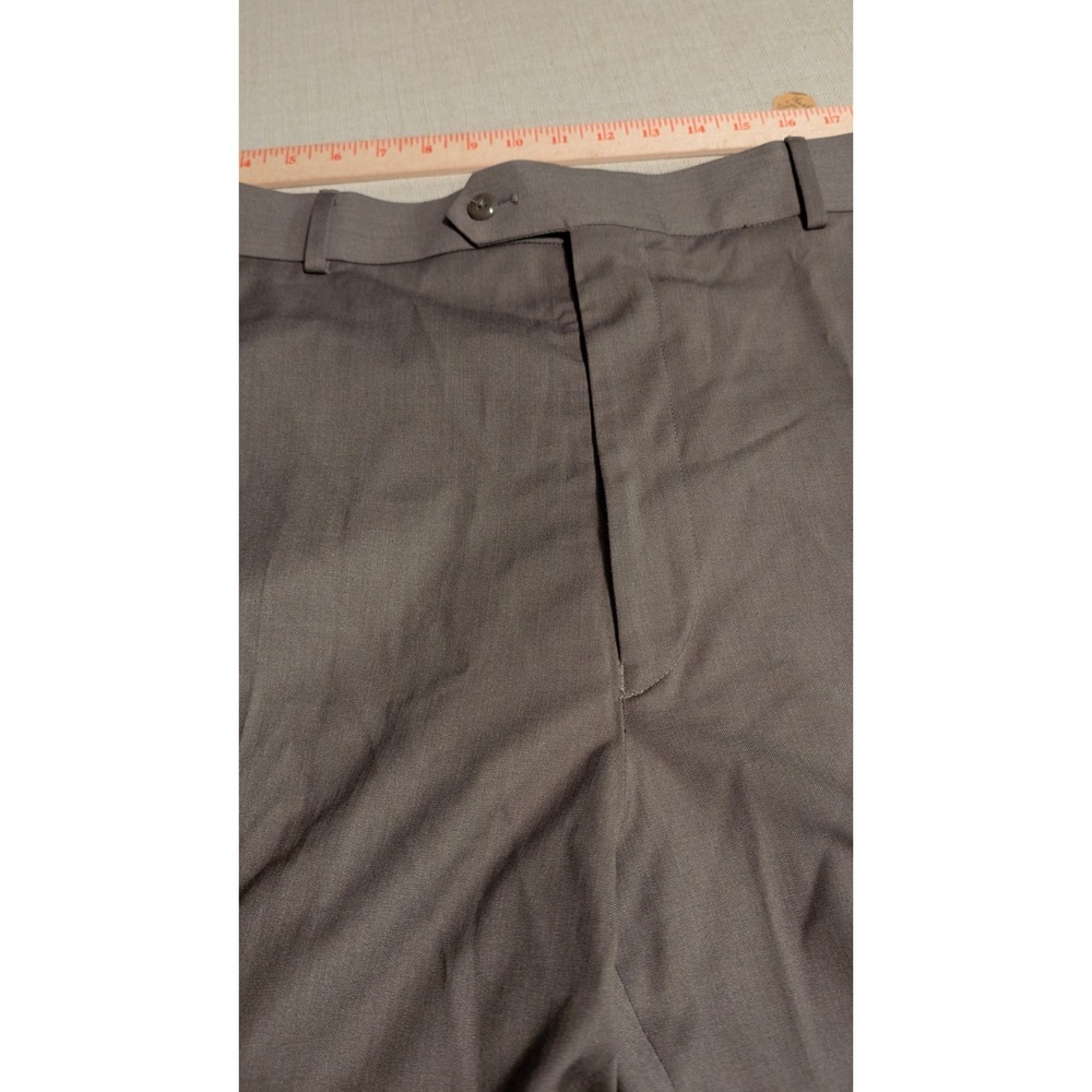 Stafford MENS Travel Classic Fit Flat Front Med Brown Dress Pants 42x32